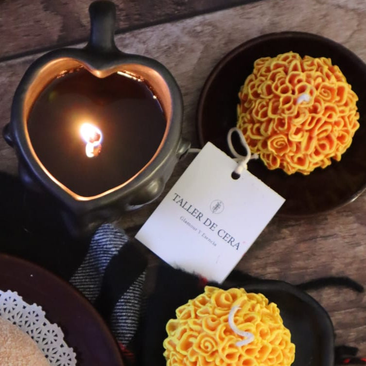 🏵️Vela de Flor de Cempasúchitl - Arómatica & Artesanal